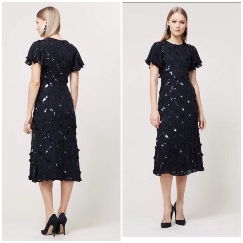 Sachin & Babi Black Midi Evening Cocktail Dress